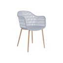 Műanyag modern karfás szék, szürke - FRACTION