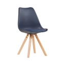 Műanyag modern üléspárnás szék, sötétkék - DANTE