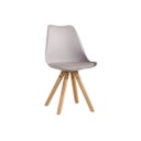 Műanyag modern üléspárnás szék, szürkésbarna - DANTE