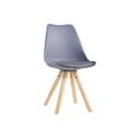 Műanyag modern üléspárnás szék, szürke - DANTE