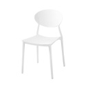 Műanyag rakásolható szék, fehér - COMPASS