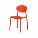 Műanyag rakásolható szék, piros - COMPASS