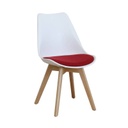 Műanyag szék piros üléspárnával - CARDIFF