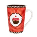 Muffin mintás pöttyös bögre, piros 3dl - MUFFIN