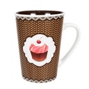 Muffin mintás pöttyös bögre, barna 3dl - MUFFIN