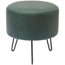 Műbőr ülőke, hajlított fém lábakkal, sötétzöld - TAMBOUR