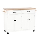 Négyajtós konyhasziget, 2 fiókkal, fehér - ALBA