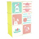 Nyuszis mintás szekrény, 6 részes, citromsárga - HOP