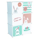 Nyuszis mintás szekrény, 6 részes, világoskék - HOP