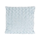 Műszőrme rózsás díszpárna, 38x38 cm, világoskék - HIMALAYA