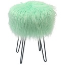 Műszőrme ülőke hajlított fém lábakkal, mentazöld - SULLY