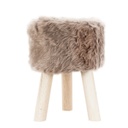 Műszörme ülőke fa lábbal, barna - YAK