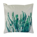 Nyomott kaktusz mintás díszpárna, 45x45 cm, krémszínű - ARIZONA