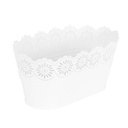 Ovális kaspó csipkés, fehér - DENTELLE