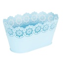 Ovális kaspó csipkés, kék - DENTELLE