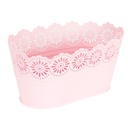 Ovális kaspó csipkés, rózsaszín - DENTELLE