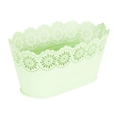 Ovális kaspó csipkés, zöld - DENTELLE