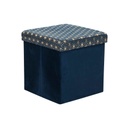 Összehajtható mintás puff, sötétkék - ART DECO