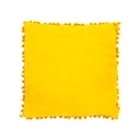 Párna pomponos, 40x40 cm, okkersárga - CALIN