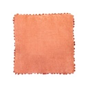 Párna pomponos, 40x40 cm, rozsdavörös - CALIN