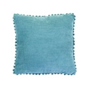 Párna pomponos, 40x40 cm, türkiz - CALIN