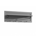 Polcos fali akasztó, akasztórúddal és 4 akasztóval, szürke - PROVENCE CHARME