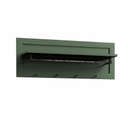 Polcos fali akasztó, akasztórúddal és 4 akasztóval, sötétzöld - PROVENCE CHIC