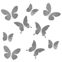 Pillangós faldekoráció 9 db-os, ezüst - PAPILLONS DE NUIT