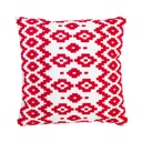 Piros mintás díszpárna, 45x45 cm, fehér - PROVENCE