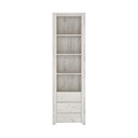 Polcos szekrény 3 fiókkal, fehérfa mintázattal - ANGELIKA