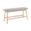 Párnázott bambusz pad, 90 cm, szürke - ZEN