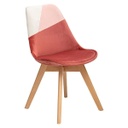 Patchwork mintás bársonyszövet szék, barackrózsaszín - STYLO