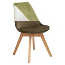 Patchwork mintás bársonyszövet szék, khaki - STYLO