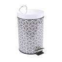 Pedálos szemetes, absztrakt mintával, 3 literes, fekete-fehér - GEOMETRIQUE
