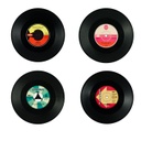 Poháralátét szett 4 db-os bakelit lemez - VINYL