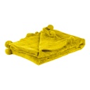 Pomponos pléd, 125x150 cm, mustársárga - DOUCE