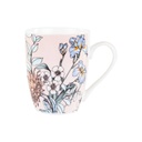 Porcelán bögre 335 ml, világos rózsaszín virágos - MAI