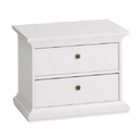 Provence stílusú éjjeliszekrény, 2 fiókkal, fehér - CLASSIC