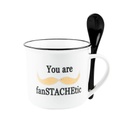 Porcelán bögre kanállal 3,75 dl, you are fanstachetic - MOUSTACHE