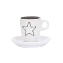 Presszó csésze alátéttel fehér - STARLIGHT