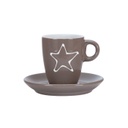 Presszó csésze alátéttel barna - STARLIGHT