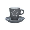 Presszó csésze alátéttel szürke - STARLIGHT