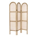 Rattan paraván, 3 részes, krémszínű - RATTANMANIA