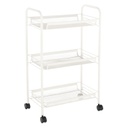 Rácsos zsúrkocsi, 3 szintes, fehér - ALBERT