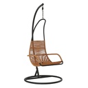 Rattan függőfotel és állvány szett, világosbarna - CASABLANCA