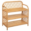 Rattan könyvespolc, 3 polccal, natúr - JAIPUR