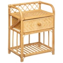 Rattan éjjeliszekrény, fiókkal, natúr - JAIPUR