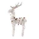 Rattan rénszarvas fehér, csillámporos - XMAS TIME