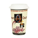 Retro Porcelán bögre szilikon tetővel bézs - RETRO ADS