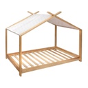 Sátor alakú ágykeret, 90x190 cm, natúr fa - NOMADE